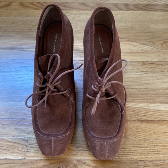 Dries Van Noten Brown Suede and Snakeskin Heel Shoe Boots - Very Chic! Size 40 - Picture 2 of 8